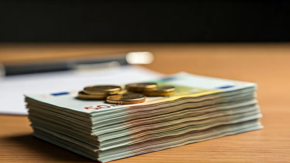 Imaxe xenérica de diñeiro e documentos, representando unha estafa financeira.