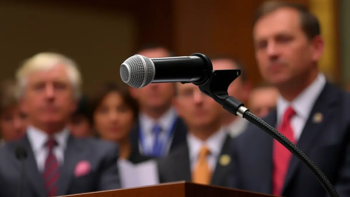 Imagen genérica de un micrófono en un atril, simbolizando una declaración política o rueda de prensa.