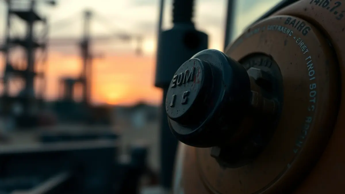 Imaxe dun tapón de combustible forzado nunha máquina de obra.