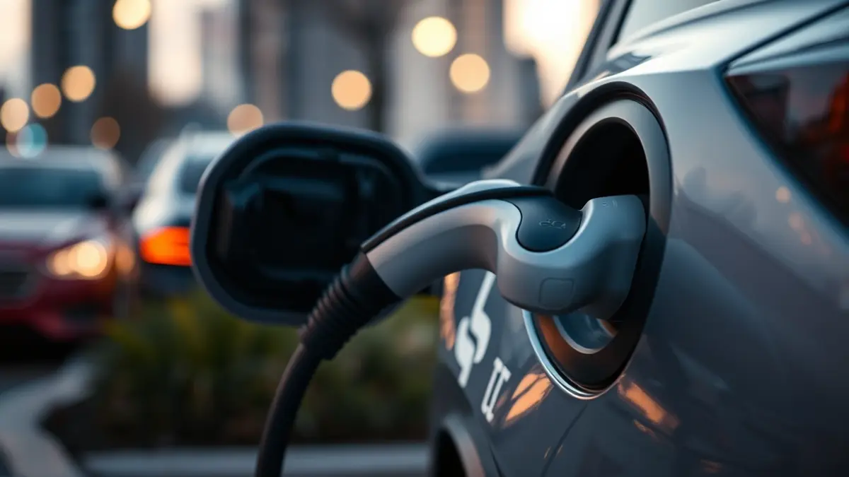 Imaxe xenérica dun coche eléctrico cargando.