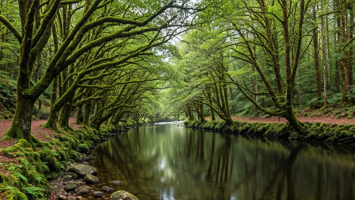 Imaxe do río Eume e as Fragas do Eume, un espazo natural emblemático de Galicia.