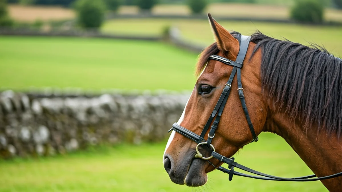 Imagen de un caballo en una feria rural en Galicia.