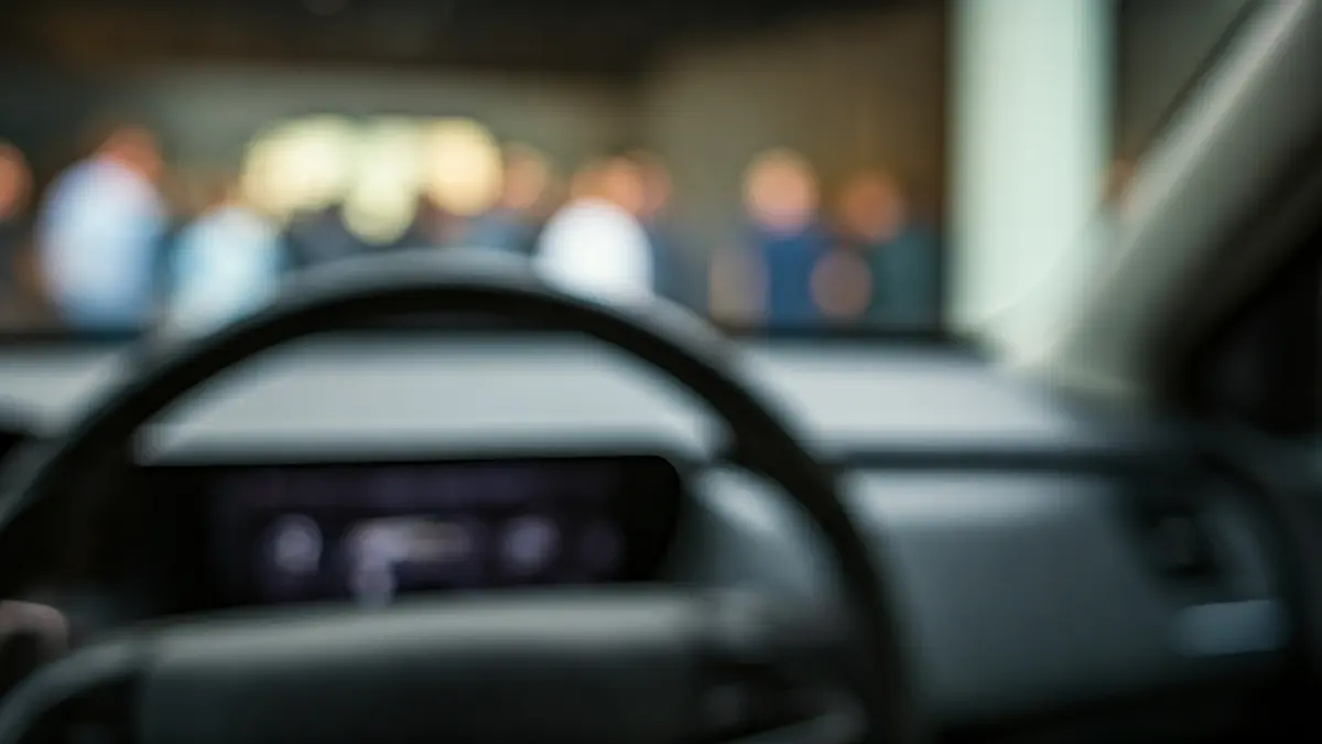 Imagen genérica del interior de un coche moderno en una exposición.