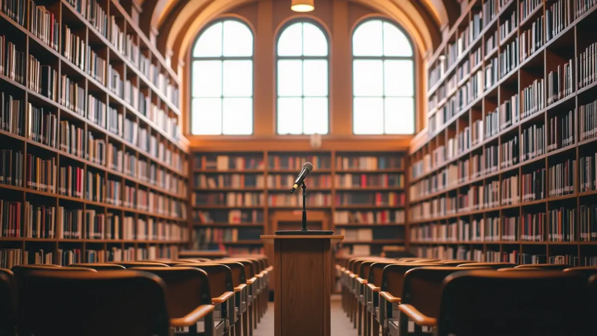 Imagen genérica de una sala de presentaciones o conferencias.