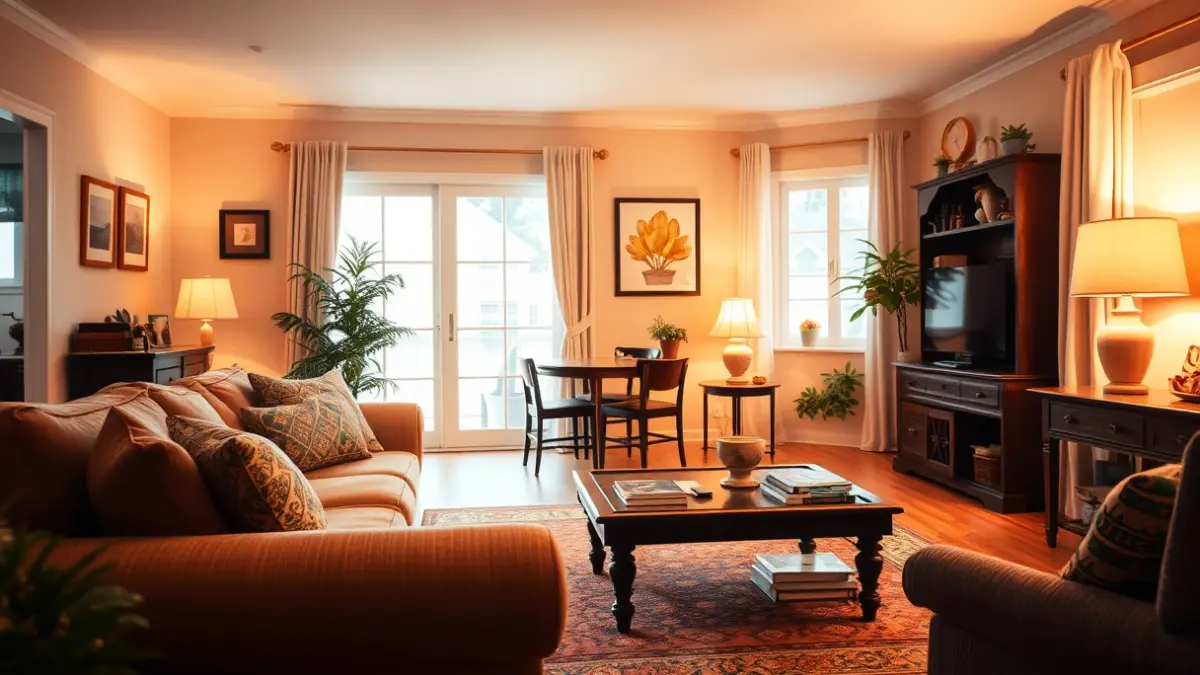 Imagen genérica de una sala de estar acogedora, que representa un hogar familiar.