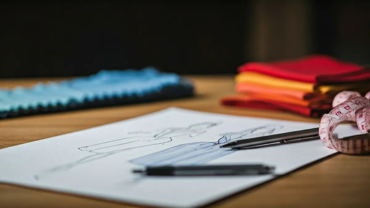 Imaxe xenérica de bosquexos de moda e tecidos.