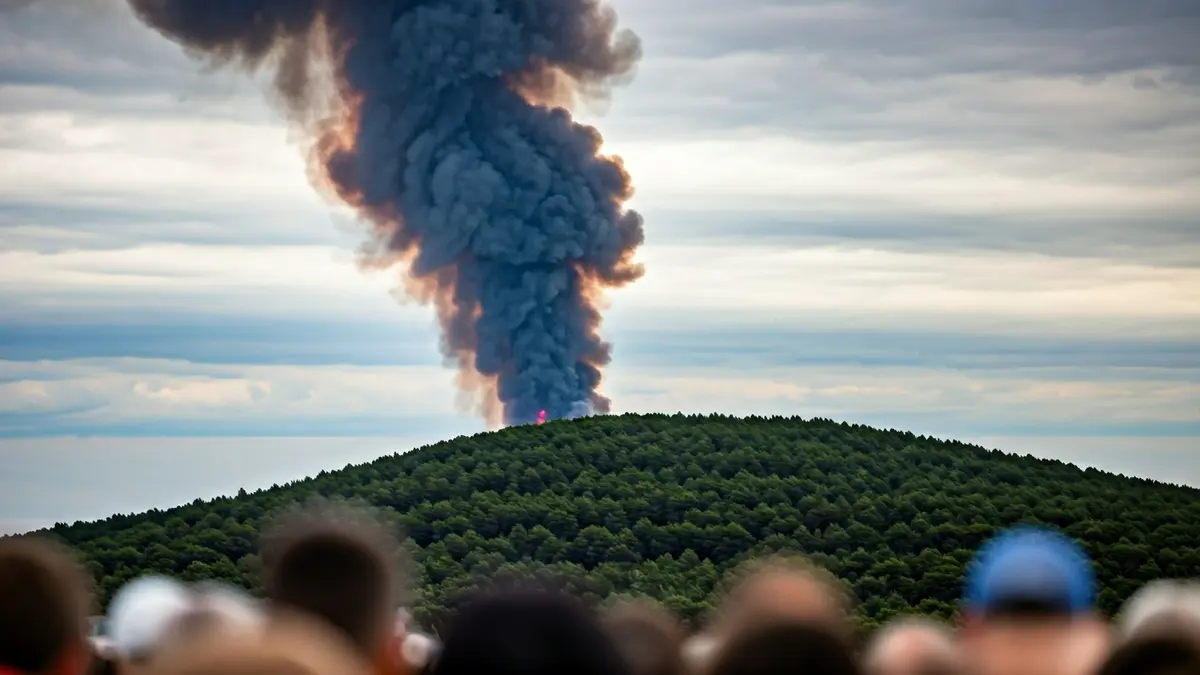 Imagen genérica de humo de un incendio forestal sobre un bosque.