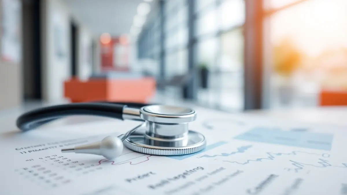 Imagen genérica de un estetoscopio sobre un gráfico médico, simbolizando la atención primaria.