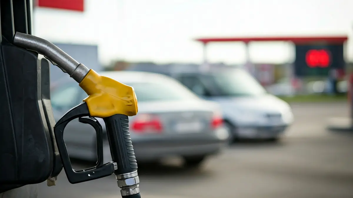 Imagen genérica de una manguera de combustible diésel en una gasolinera.