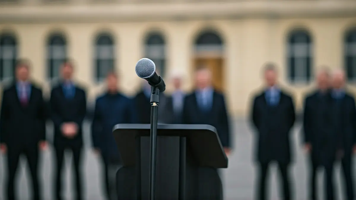 Imagen genérica de un micrófono en un podio, simbolizando una declaración política.