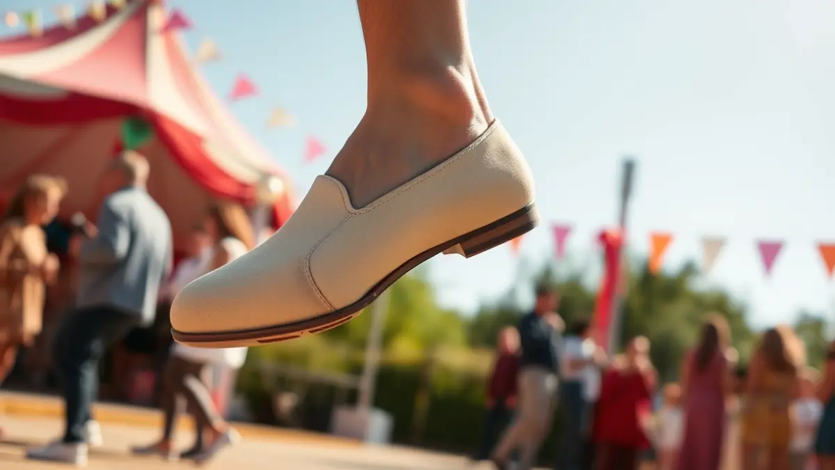 Imaxe dunha zapatilla voando durante un campionato de lanzamento.