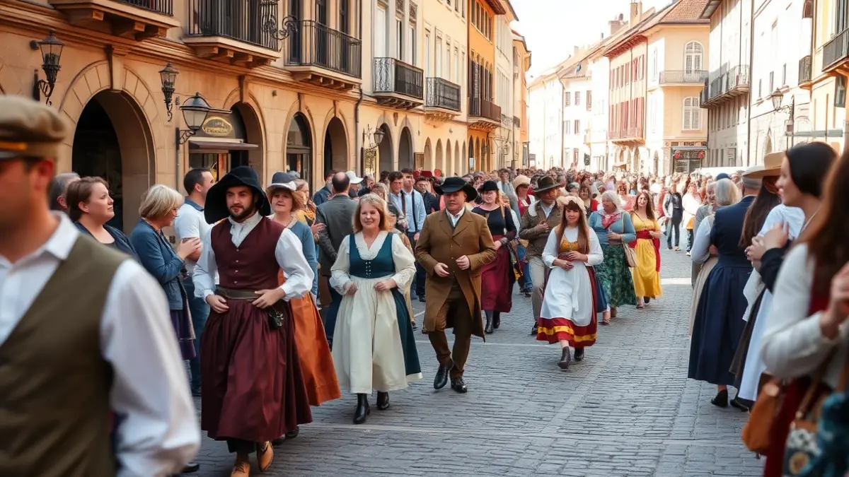 Desfile de recreación histórica polas rúas de Lugo.