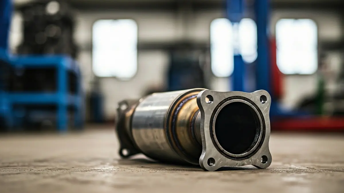 Imagen genérica de una pieza de motor de coche en un suelo de hormigón.