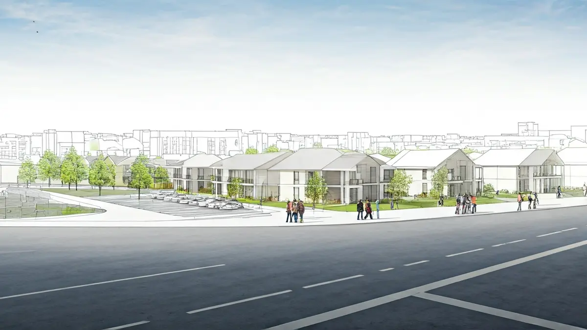 Imaxe xenérica dun plano urbanístico con vivendas e zonas verdes.