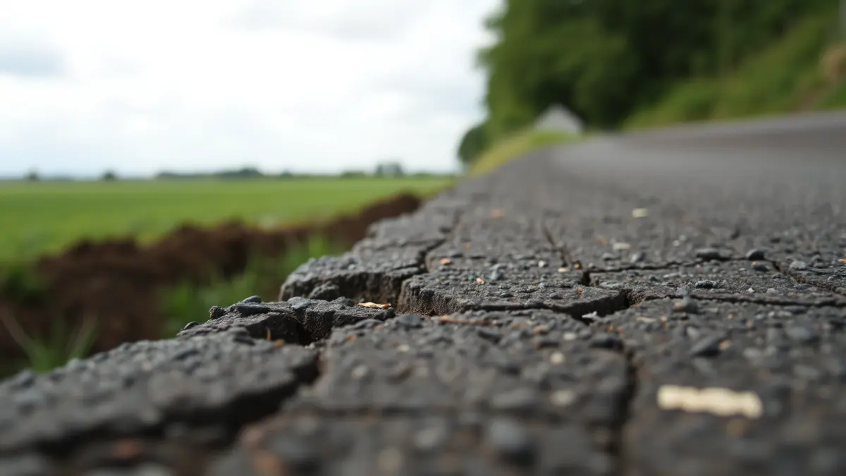 Imaxe xenérica de obras de mellora nunha estrada rural.