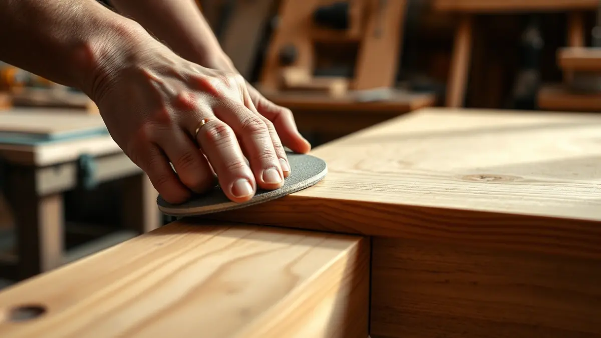 Imagen genérica de manos trabajando con madera en un taller.
