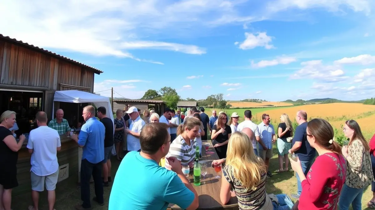 Imagen de una sesión vermú solidaria en una parroquia rural.