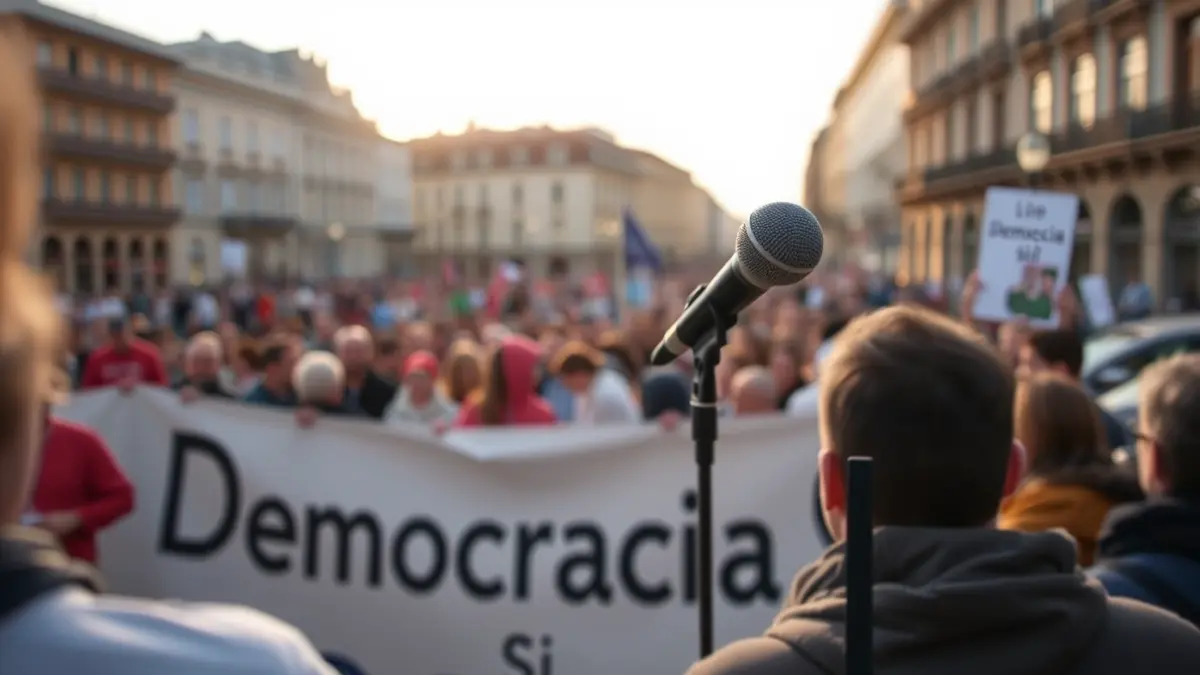 Imagen de una concentración ciudadana en Lugo contra una moción de censura.