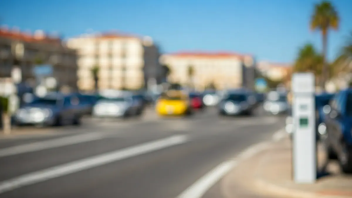 Imagen de un aparcamiento público en Sanxenxo durante la Semana Santa.
