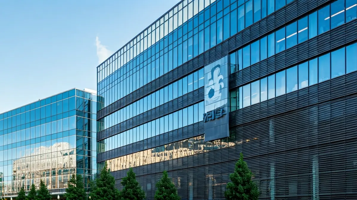 Imaxe dun edificio de oficinas moderno, representando a expansión empresarial.