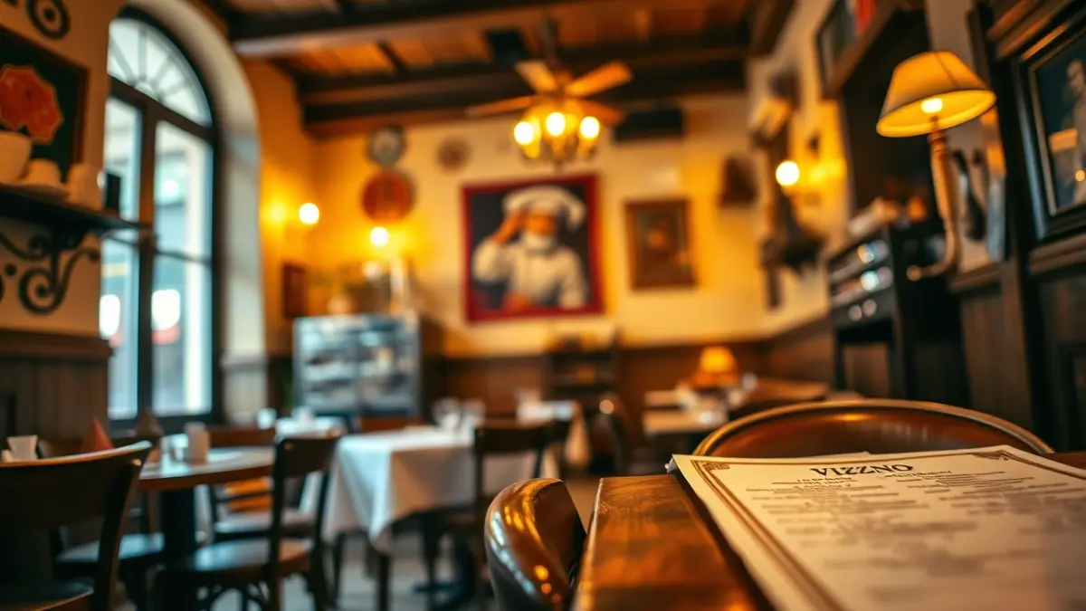 Imaxe dun restaurante tradicional napolitano con ambiente acolledor.