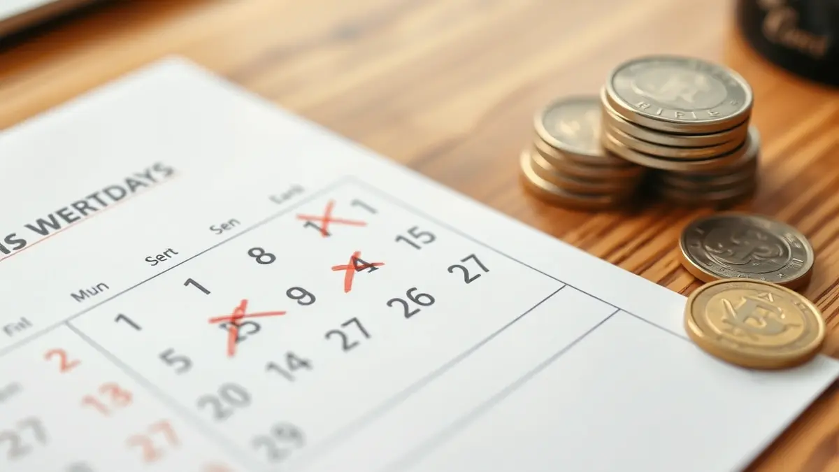 Imaxe xenérica de días de baixa laboral e diñeiro, simbolizando o impacto económico do absentismo.