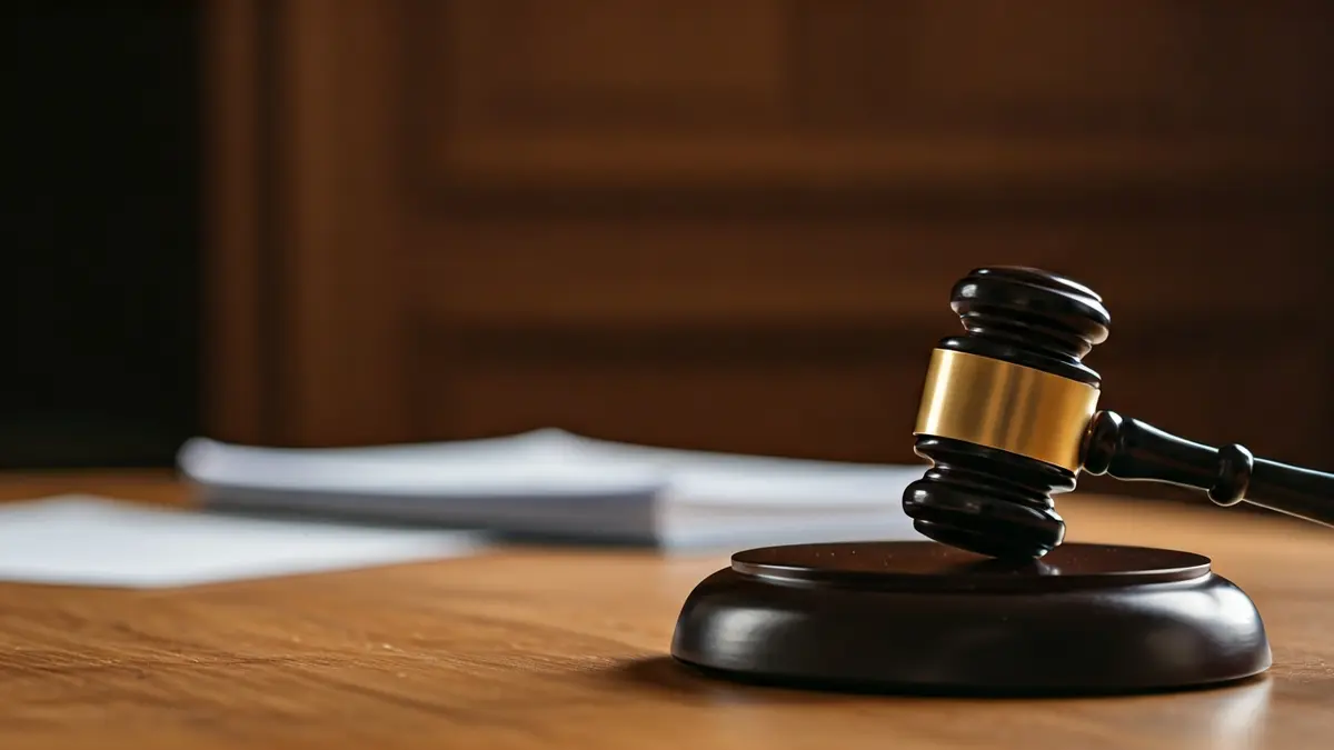 Imagen genérica de un mazo de juez sobre una mesa de madera en un juzgado.