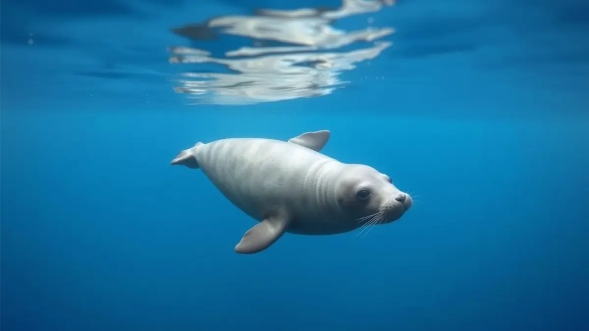 Imaxe xenérica dunha foca común nadando na auga.