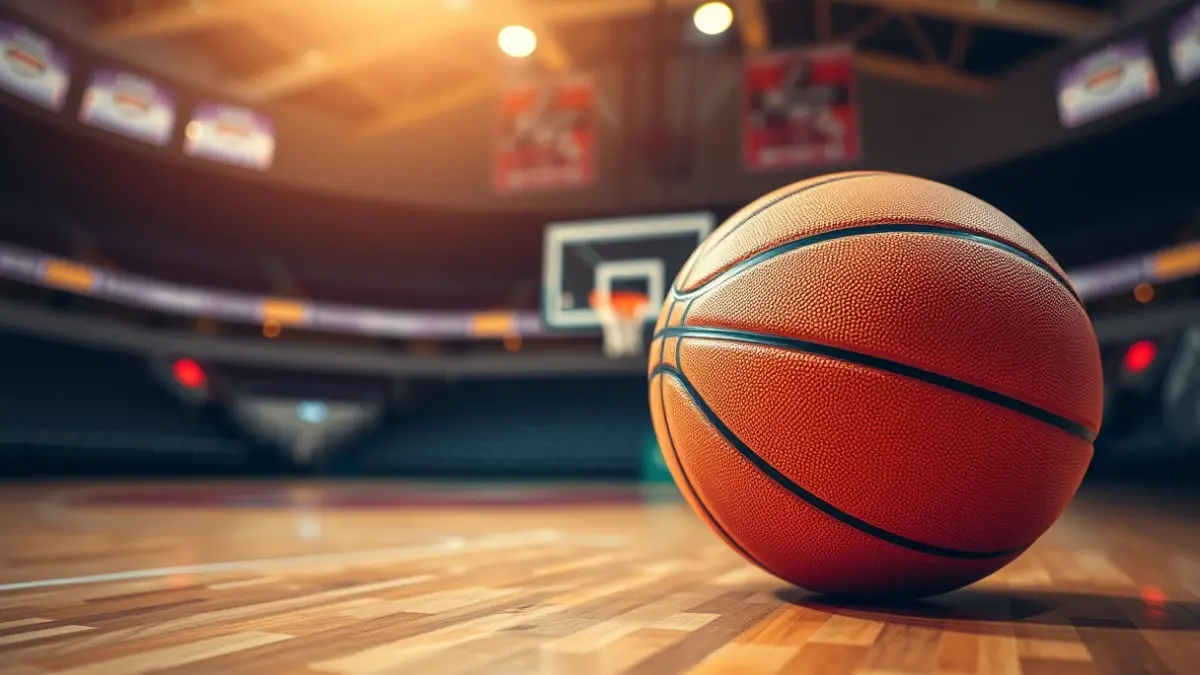 Imagen genérica de un balón de baloncesto en una cancha.