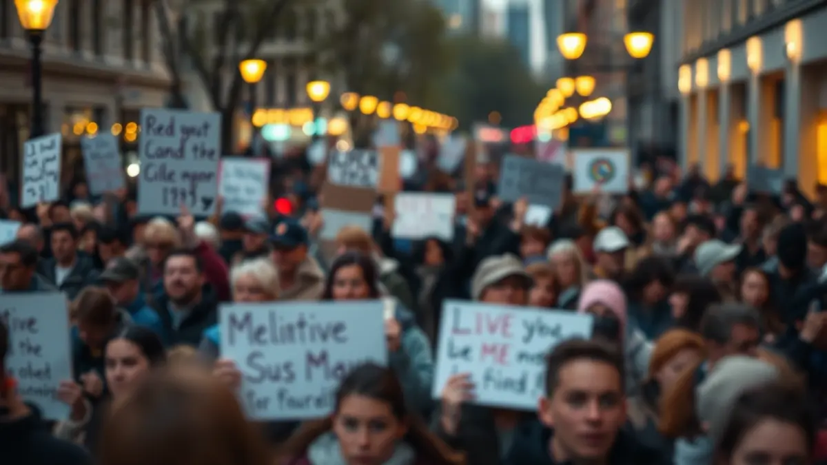 Imagen genérica de una manifestación o protesta en la calle.
