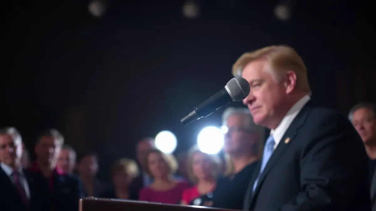 Imagen genérica de un micrófono en un atril, simbolizando una declaración política.