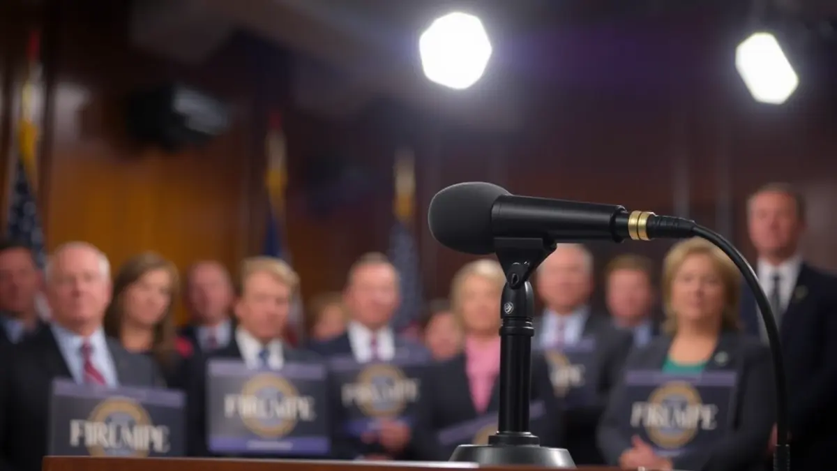 Imagen genérica de un micrófono en un atril, simbolizando una declaración política.