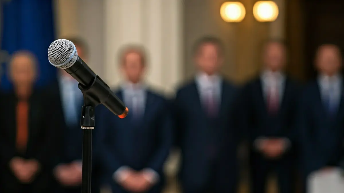 Imagen genérica de un micrófono en un podio, simbolizando un acto político o una declaración pública.