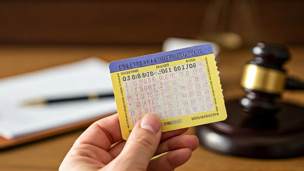 Imagen de un boleto de lotería y documentos legales, simbolizando el juicio de la Primitiva.