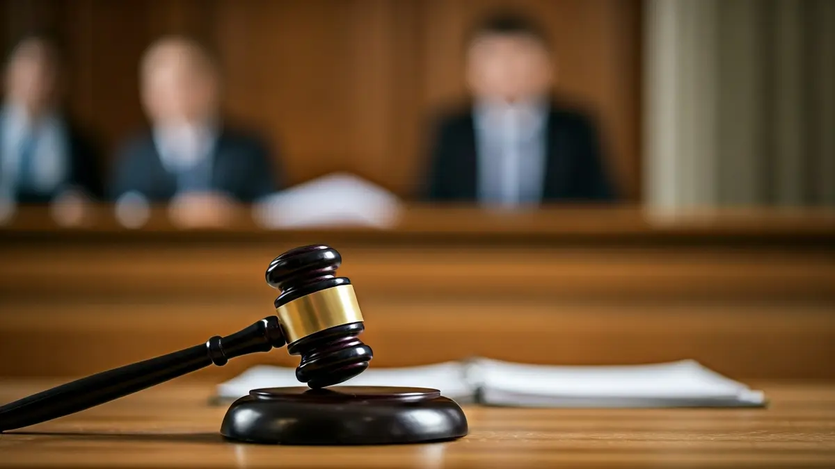 Imagen genérica de un mazo de juez sobre una mesa de madera en un juzgado.