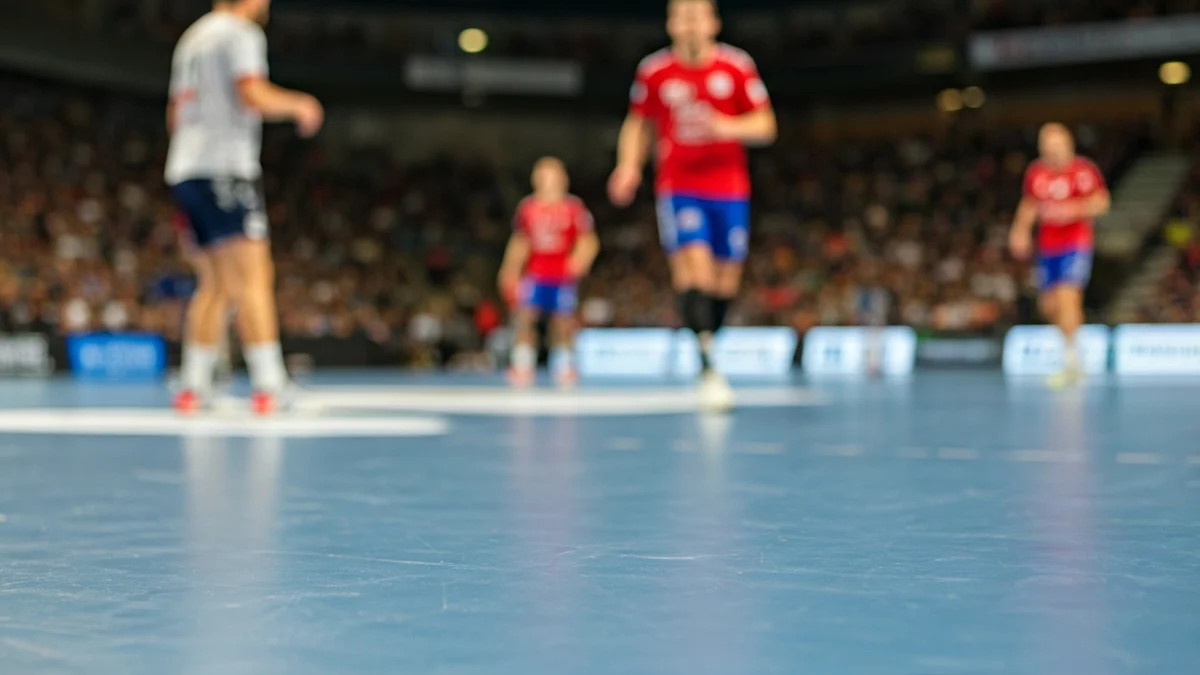 Imagen genérica de una cancha de balonmano durante un partido.