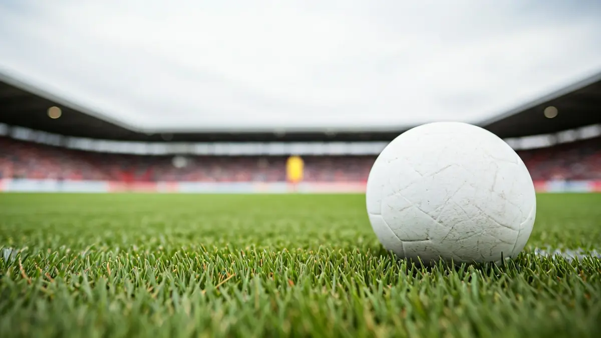 Imaxe xenérica dun balón de fútbol nun campo de herba.