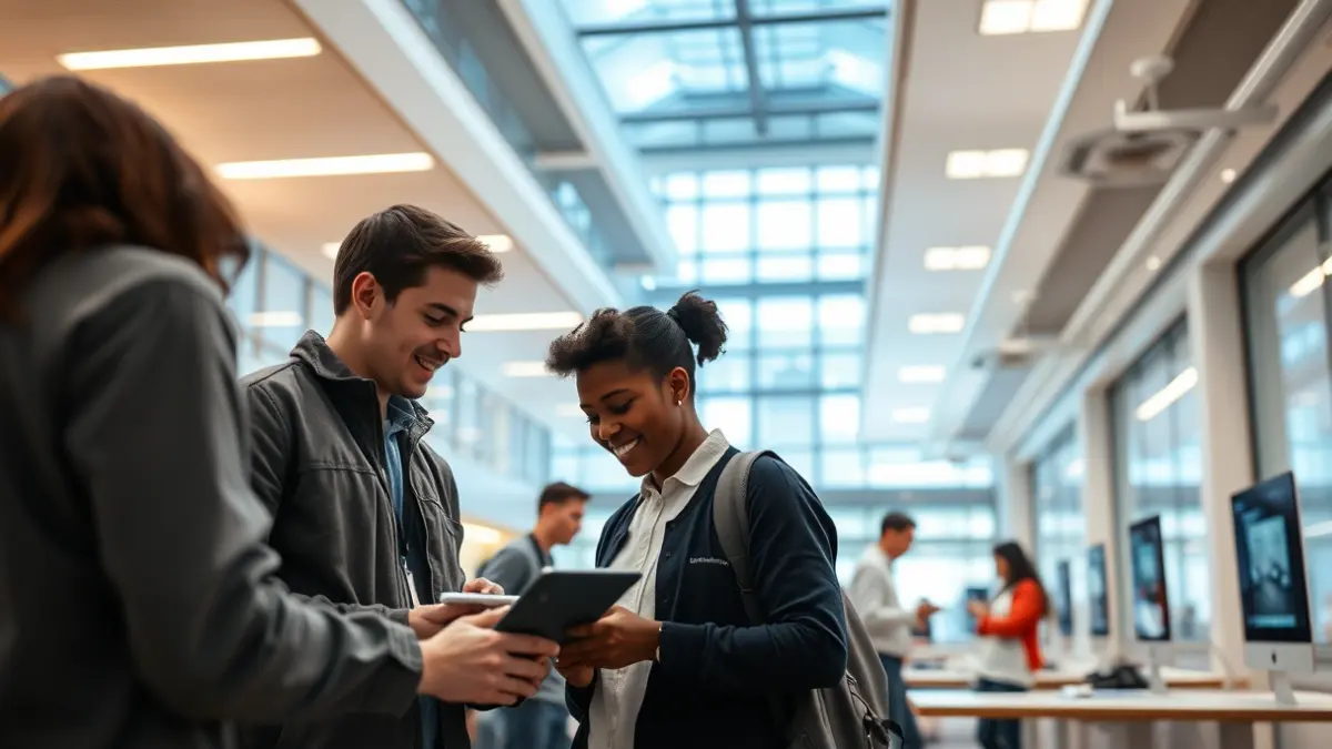 Imaxe xenérica dun centro de formación profesional moderno con tecnoloxía avanzada.