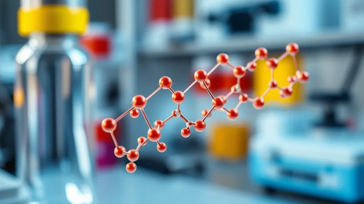 Imaxe dunha estrutura molecular con nanorribons de grafeno, representando a nanotecnoloxía.