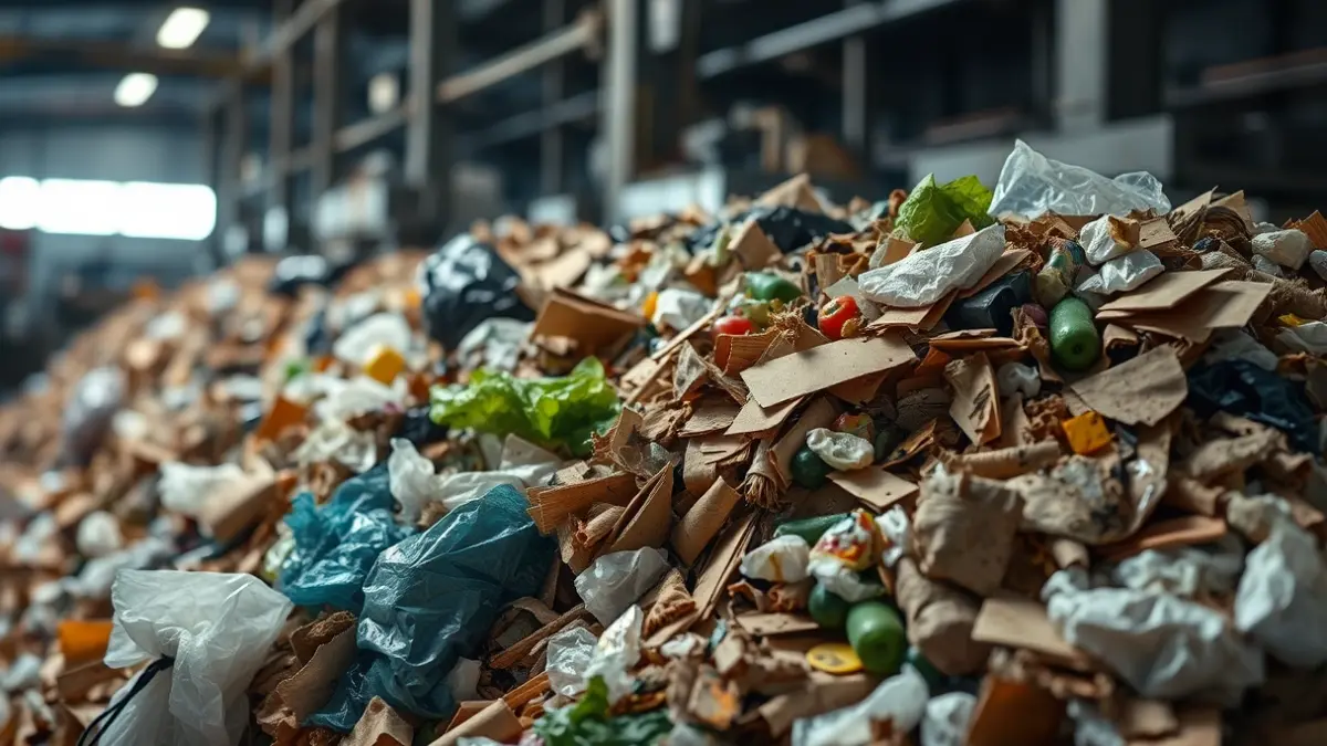 Imaxe xenérica de residuos acumulados nunha planta de tratamento.