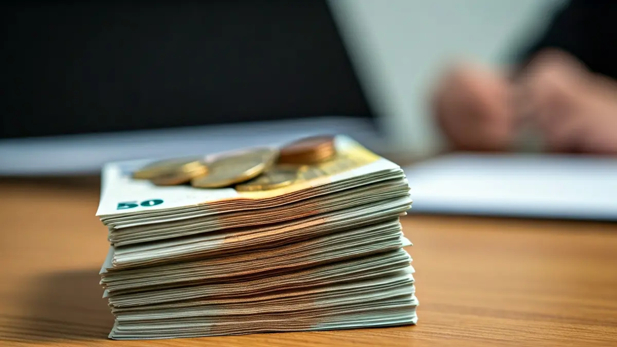 Imaxe xenérica de diñeiro e documentos, simbolizando a xestión económica municipal.