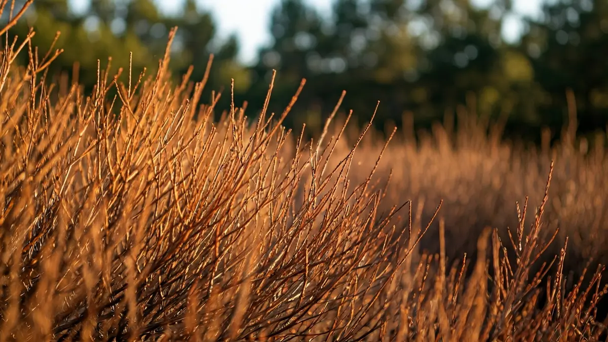 Imaxe xenérica de maleza seca nun monte, representando o risco de incendios.
