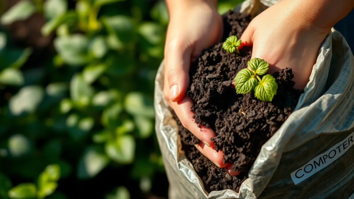 Imaxe xenérica dunha bolsa de compost.