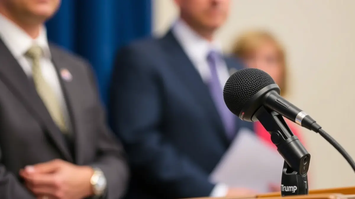 Imagen genérica de un micrófono en un podio, representando una declaración oficial.