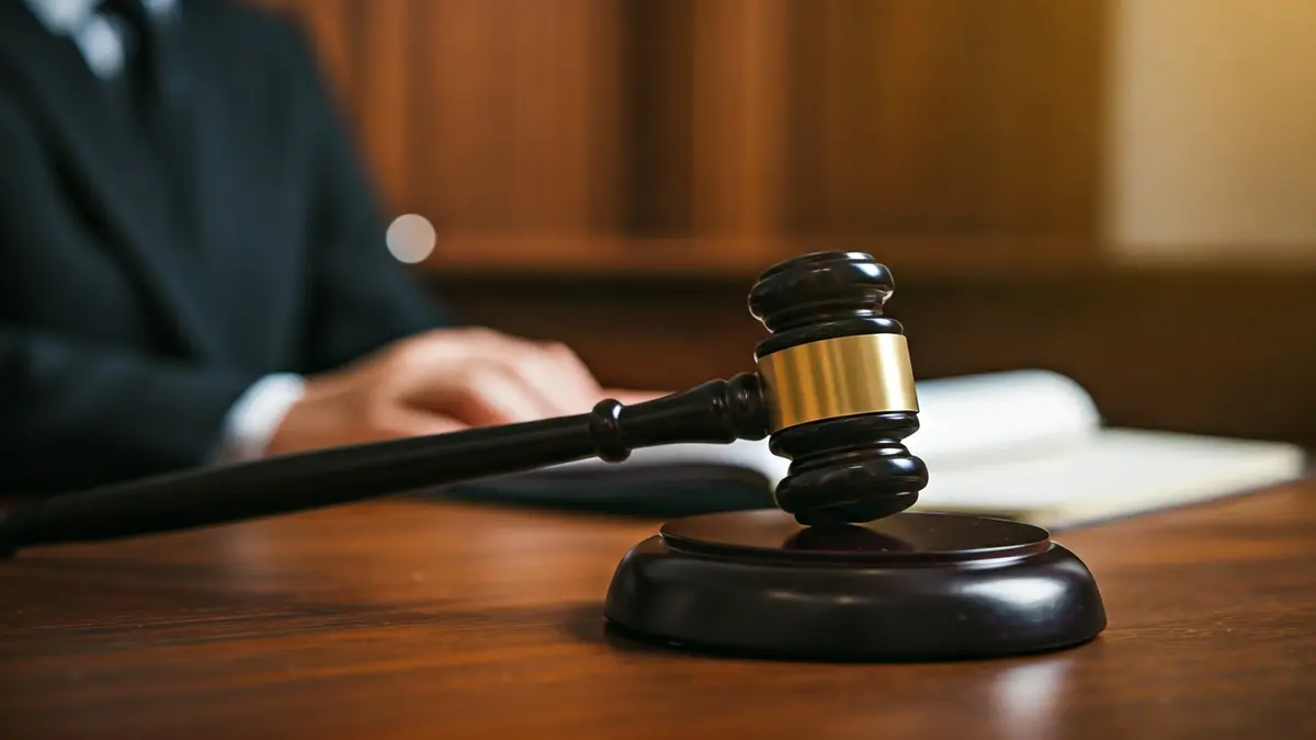 Imagen genérica de un mazo de juez sobre una mesa de madera, simbolizando la justicia.