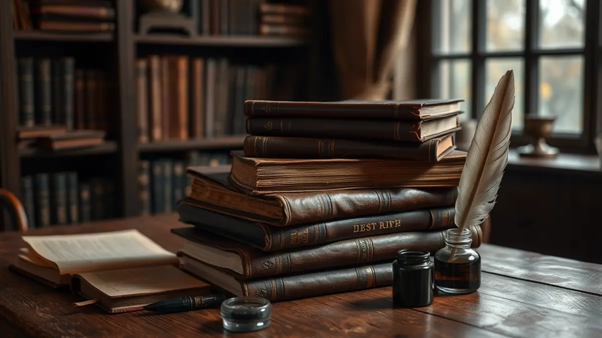 Imagen genérica de libros antiguos y una pluma, simbolizando la literatura y la investigación histórica.
