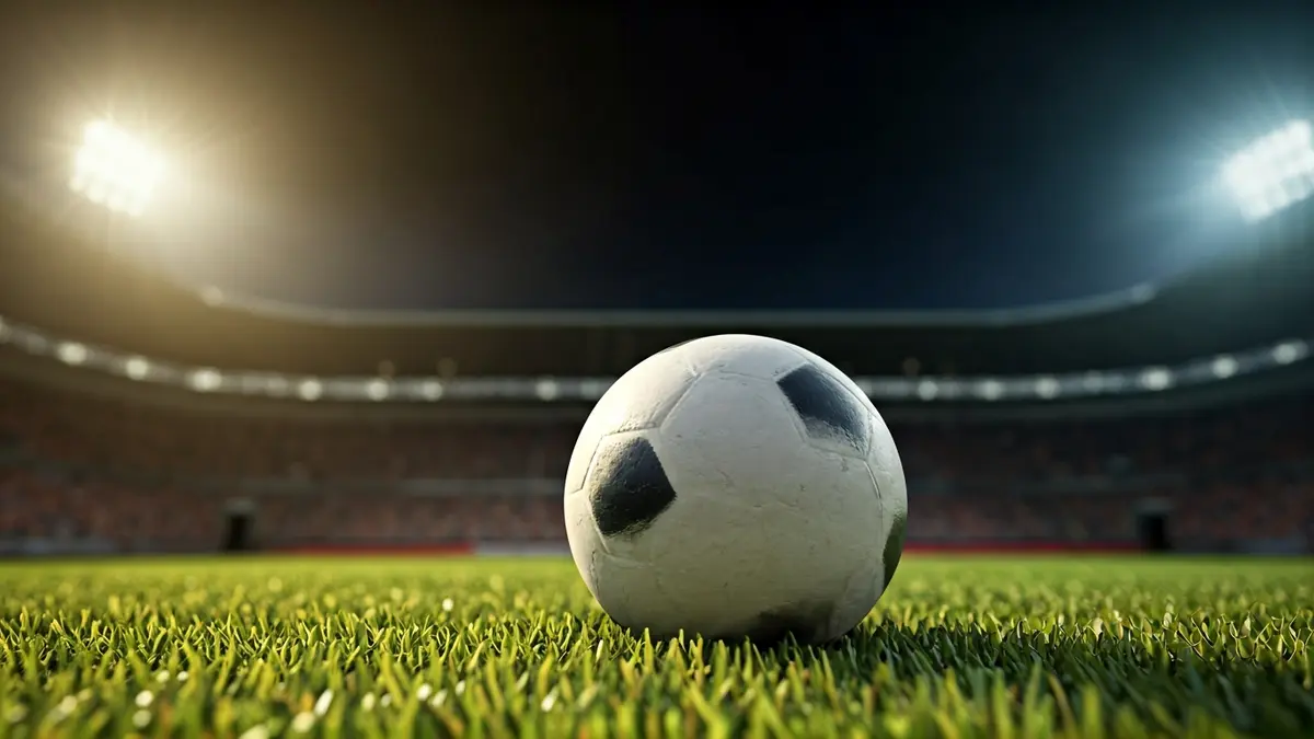 Imaxe xenérica dun balón de fútbol sobre a herba dun campo.