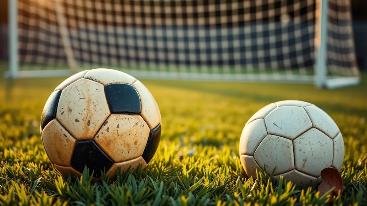 Imaxe xenérica dun balón de fútbol sobre o céspede dun campo.