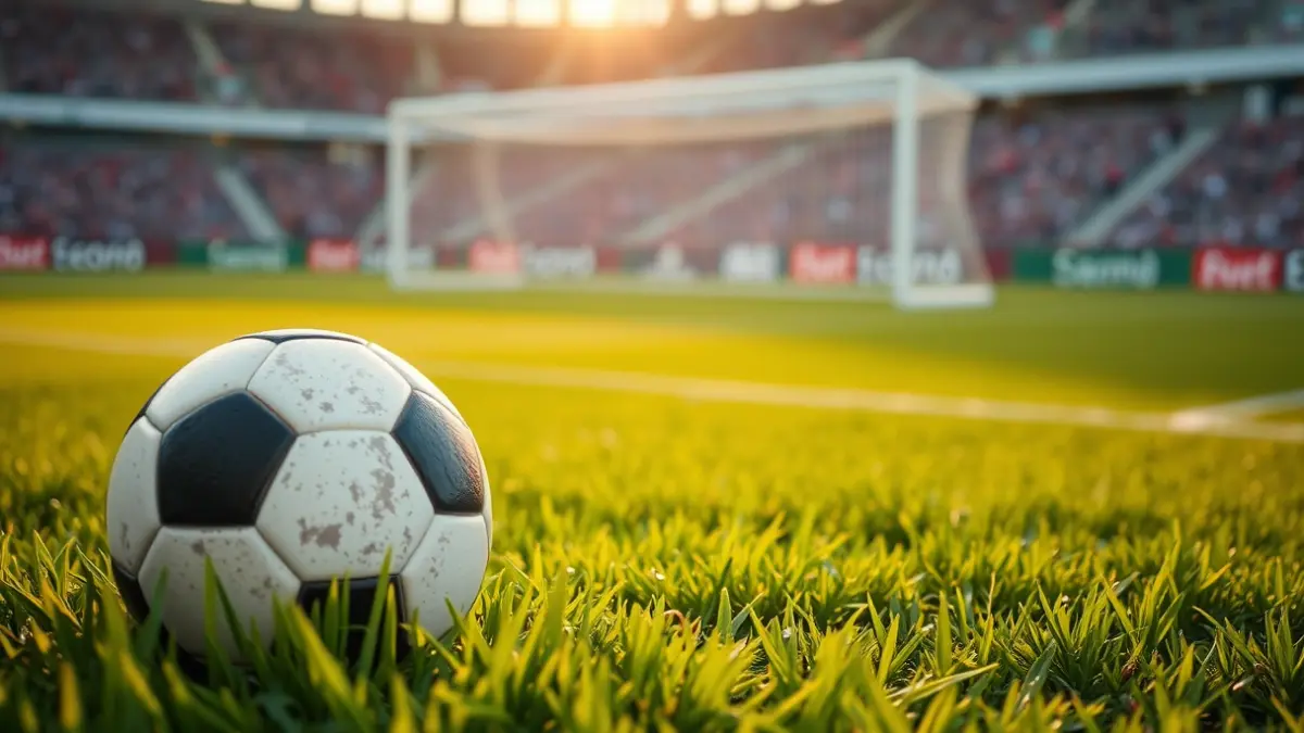 Imagen genérica de un balón de fútbol en un campo