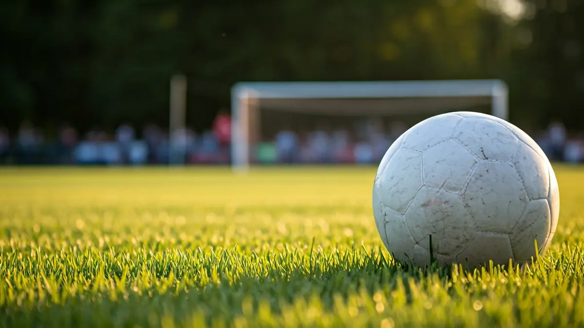 Imaxe xenérica dun balón de fútbol sobre herba.